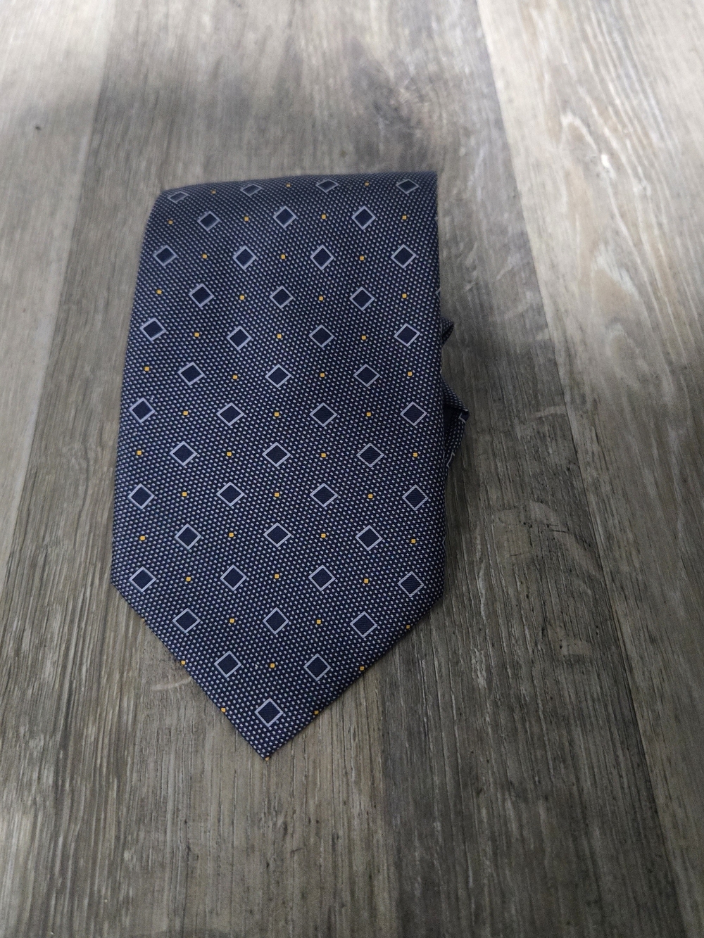 Firenze Classic Navy Geometric Men's Pure Silk Tie